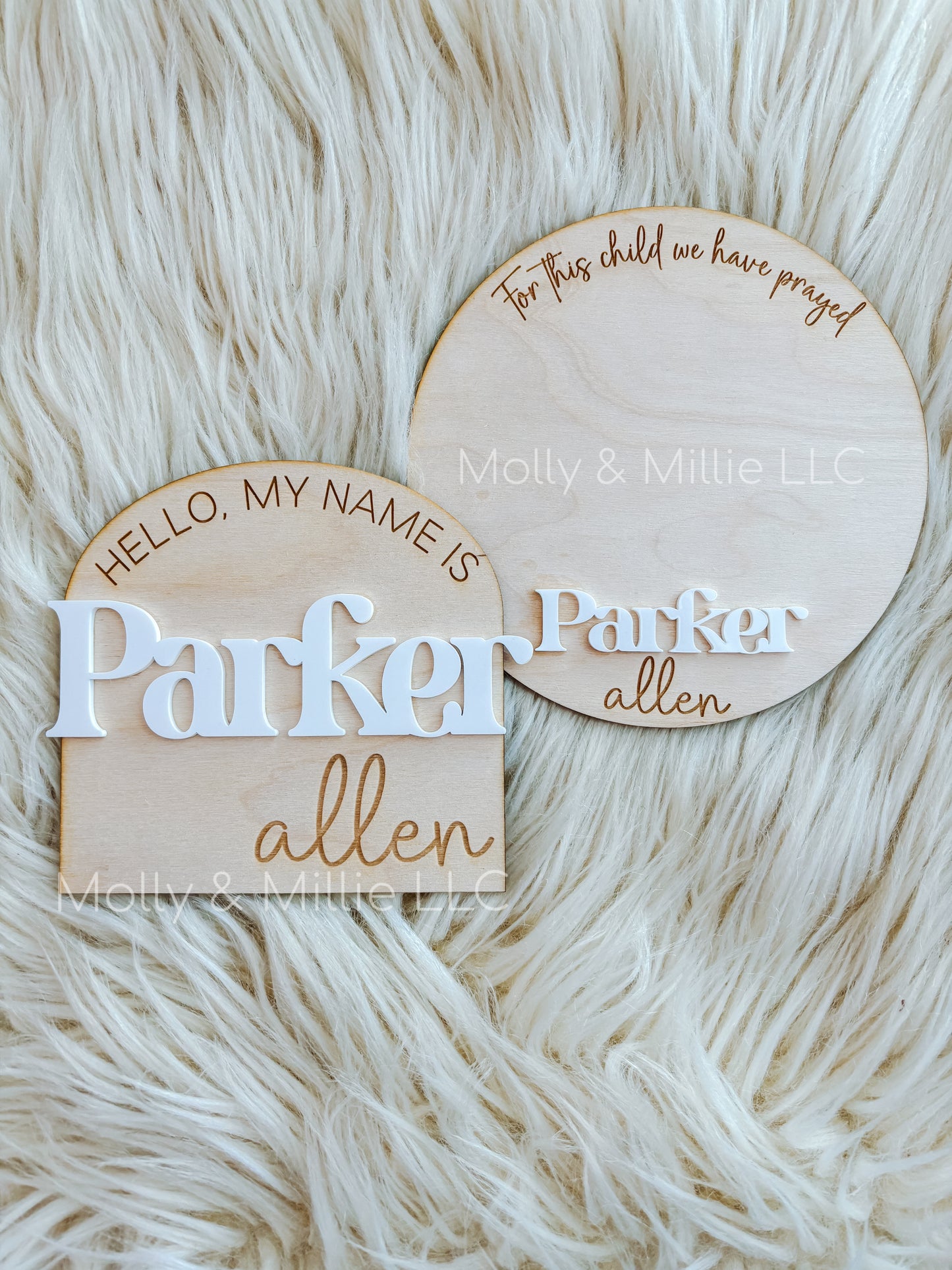 Newborn Name Announcement & Hand/Footprint Keepsake Baby Gift
