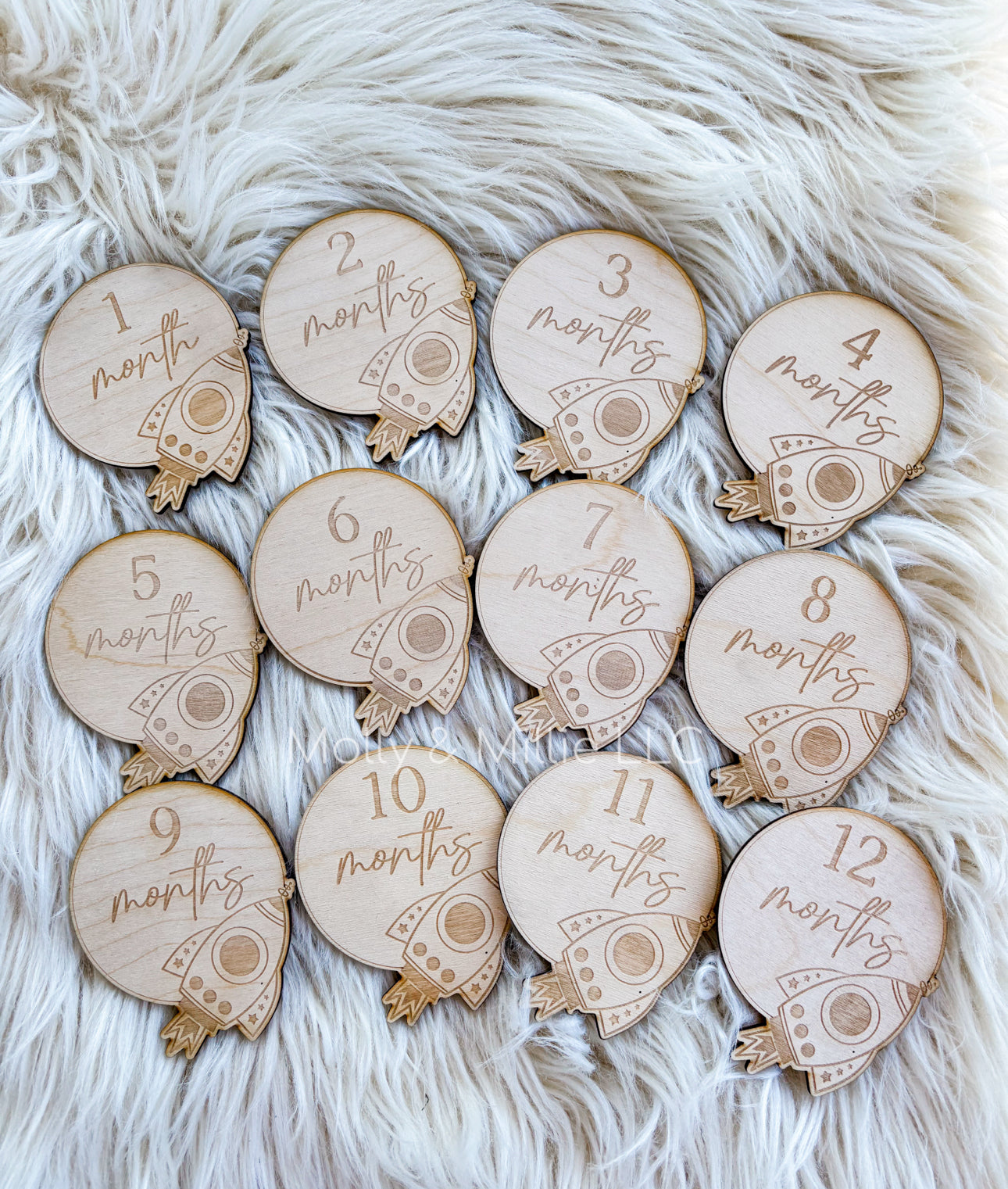 Space Baby Milestone Markers Photo Props