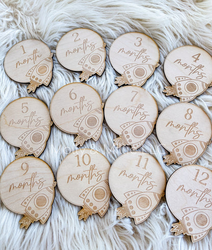 Space Baby Milestone Markers Photo Props