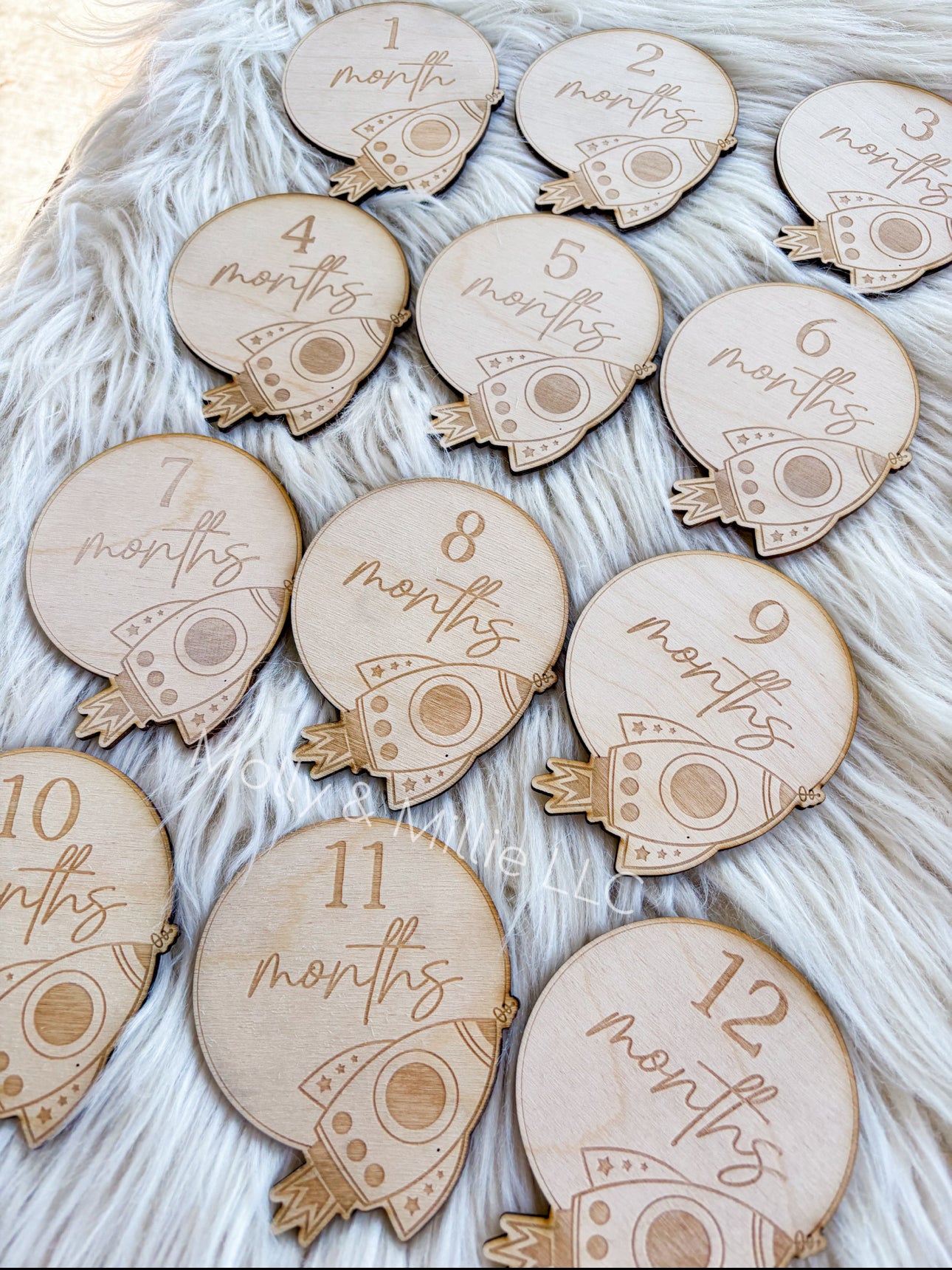 Space Baby Milestone Markers Photo Props
