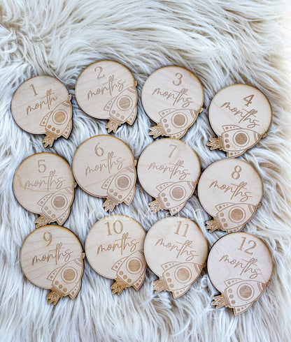 Space Baby Milestone Markers Photo Props