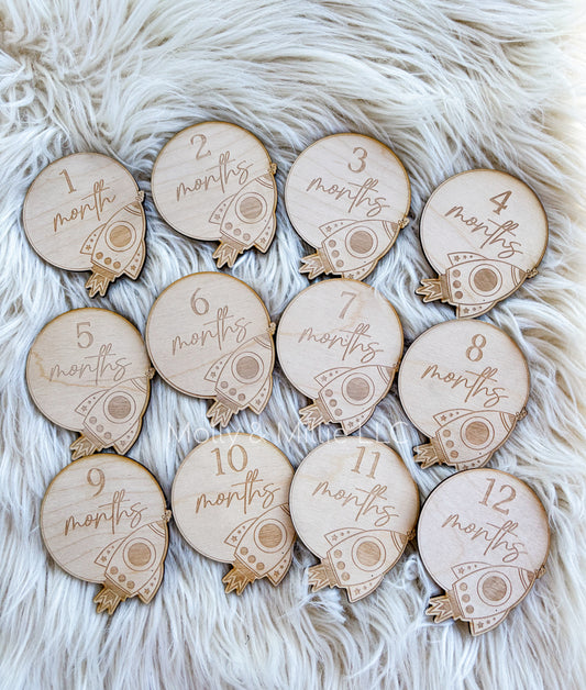 Space Baby Milestone Markers Photo Props