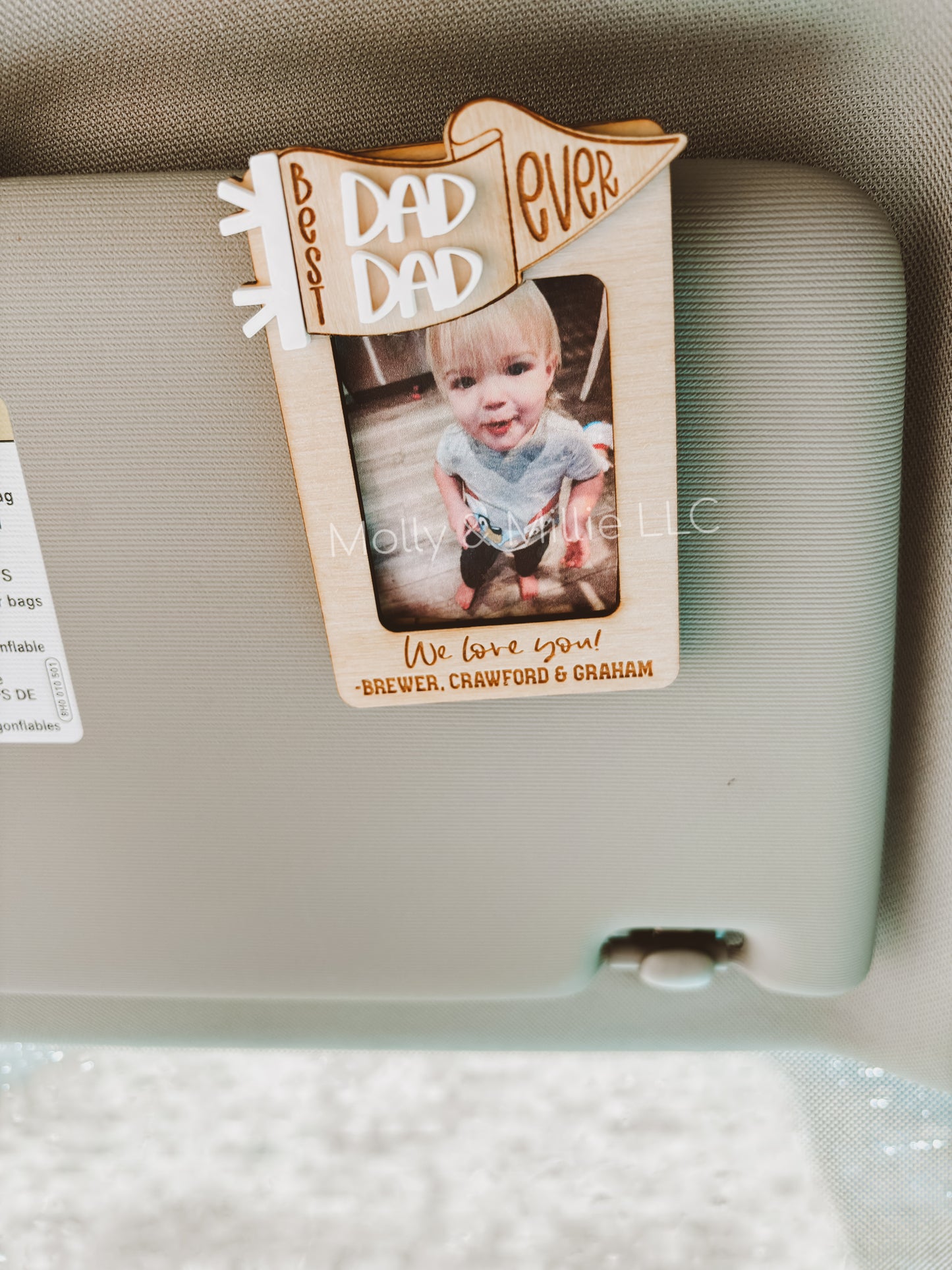 Best Dad Ever Father’s Day Gift Visor Clip | Father’s Day Magnet for Grandparents | Vent Clip Gift Ideas for Dad and Grandparents