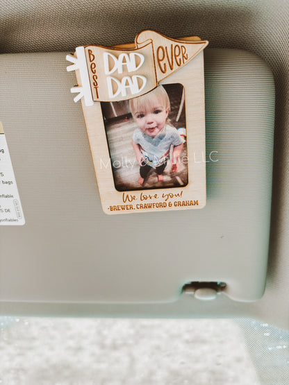 Best Dad Ever Father’s Day Gift Visor Clip | Father’s Day Magnet for Grandparents | Vent Clip Gift Ideas for Dad and Grandparents