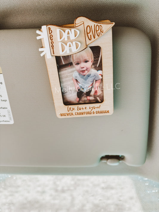 Best Dad Ever Father’s Day Gift Visor Clip | Father’s Day Magnet for Grandparents | Vent Clip Gift Ideas for Dad and Grandparents