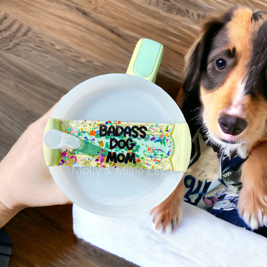 Badass Dog Mom Tumbler Name Plate - Engraved