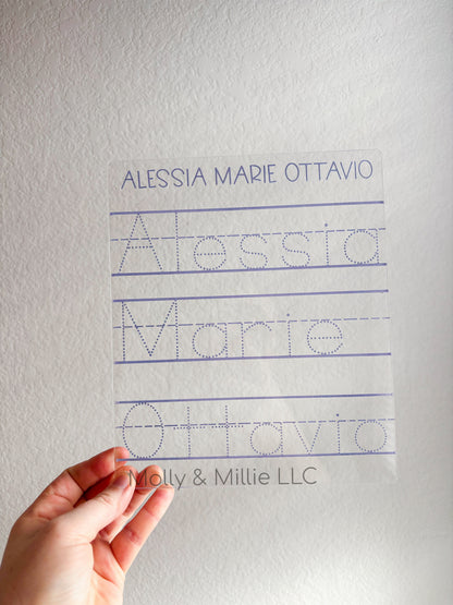 Name tracing board | personalized fine motor, Montessori, homeschool, school age tracing board | acrylic name board for children