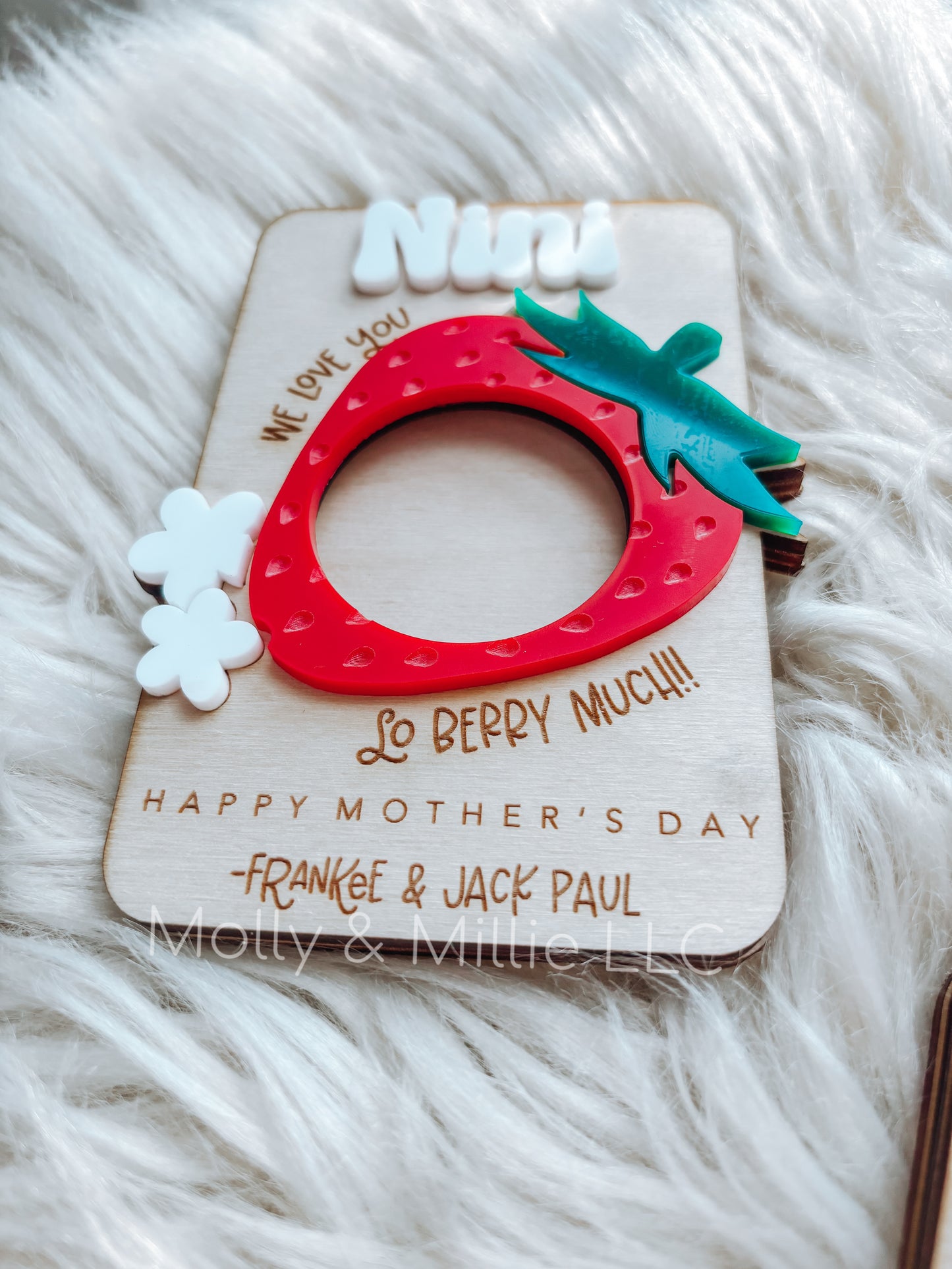 Mother's Day Strawberry Magnetic Picture Frame