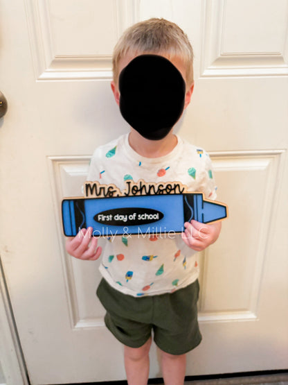 First Day, Last Day of School Interchangeable Crayon for Child or Teacher Appreciation Gift