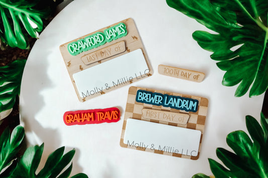 Kid's Milestone Board | First and Last Day of School | Interchangeable Milestone Board | Checkered all about me | Sibling Photo Prop