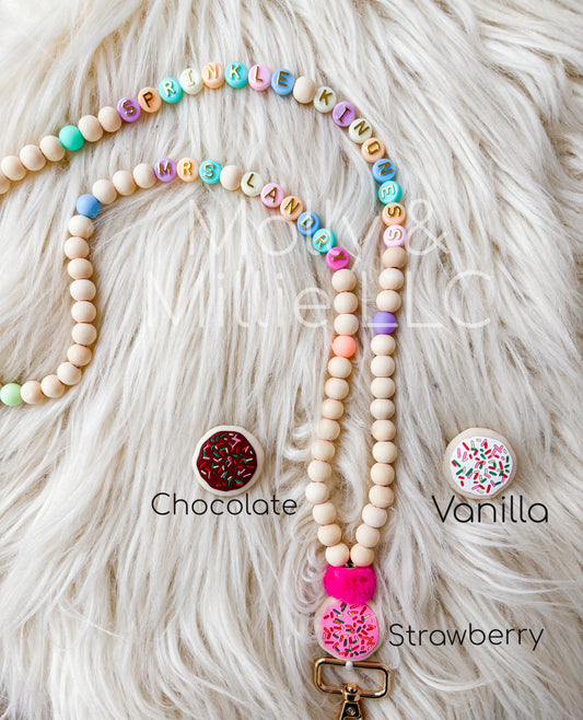 Sprinkle Kindness Lanyard for School, Office or Teacher| Kindness Affirmation Beaded Necklace with Clip for ID Badge| Mental Health Positive