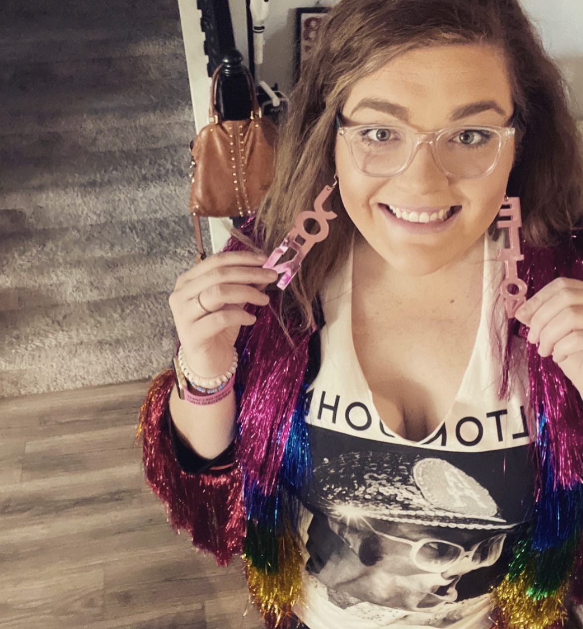 Elton John Mirror Earrings | Mirrored Festival Earrings | Elton John Drop Earrings | Acrylic Mirrored Earrings | Farewell Tour Earrings
