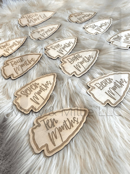 Baby Monthly Milestone Markers| Baby Shower Gift| Kansas City Milestone Cards| Baby Gift | Monthly Milestone | Arrowhead Cards FREE Shipping