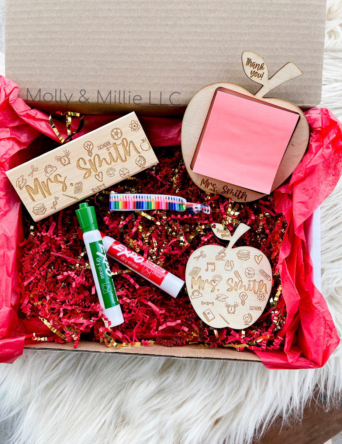 Apple Sticky Note Holder | Teacher Appreciation Gift | Teacher Gift | Personalized Teacher, Educator, Paraprofessional Gift | Post-It Note