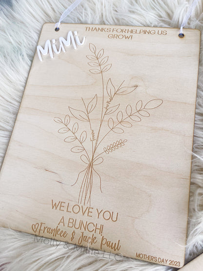 Mother’s Day Handprint Flower Bouquet Keepsake, Mother’s Day Gift for Mom & Grandma, Personalized Gift for Mother’s Day, Handprint Kids Art