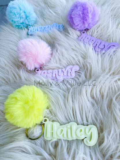 Trendy Name Keychain | Personalized Name Keychain | Acrylic Name Keychain | Kid's Name Keychain | Name Tag Keychain | Keychain with Name