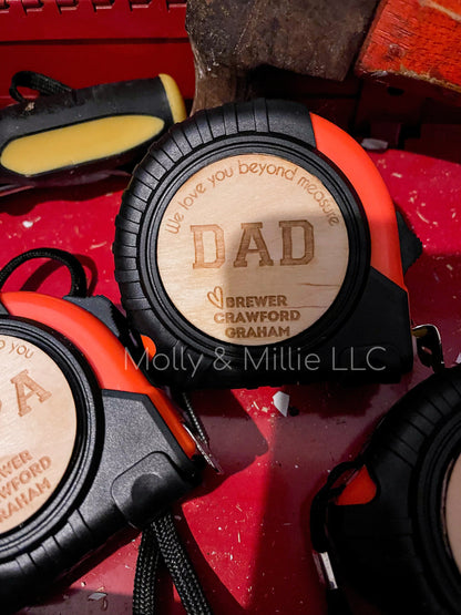 Personalized Father's Day Tape Measure | Father's Day gift from Kids, Wife, Son, Daughter, Grandkids | Tape Measure for Dad, Grandfather