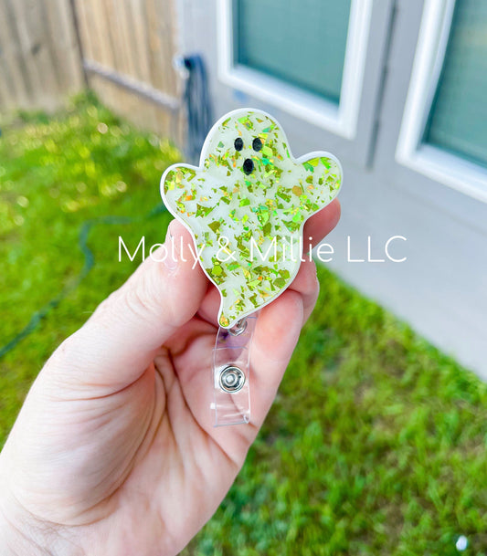 Halloween Work Badge | Glitter Teacher Badge Reel | Nurse Retractable Badge | Gifts for Her | Gifts for Nurses | Badge Reel Accessories