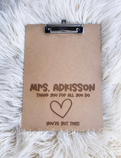 Teacher Clipboard | Gift for Educators | Teacher Appreciation Ideas | Clipboard for classroom | Paraprofessional Gifts | Back to School