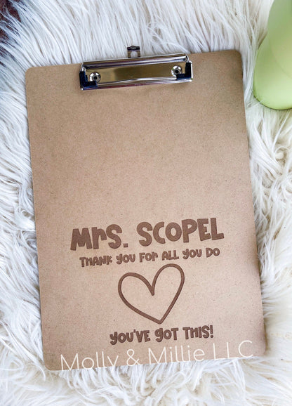 Teacher Clipboard | Gift for Educators | Teacher Appreciation Ideas | Clipboard for classroom | Paraprofessional Gifts | Back to School