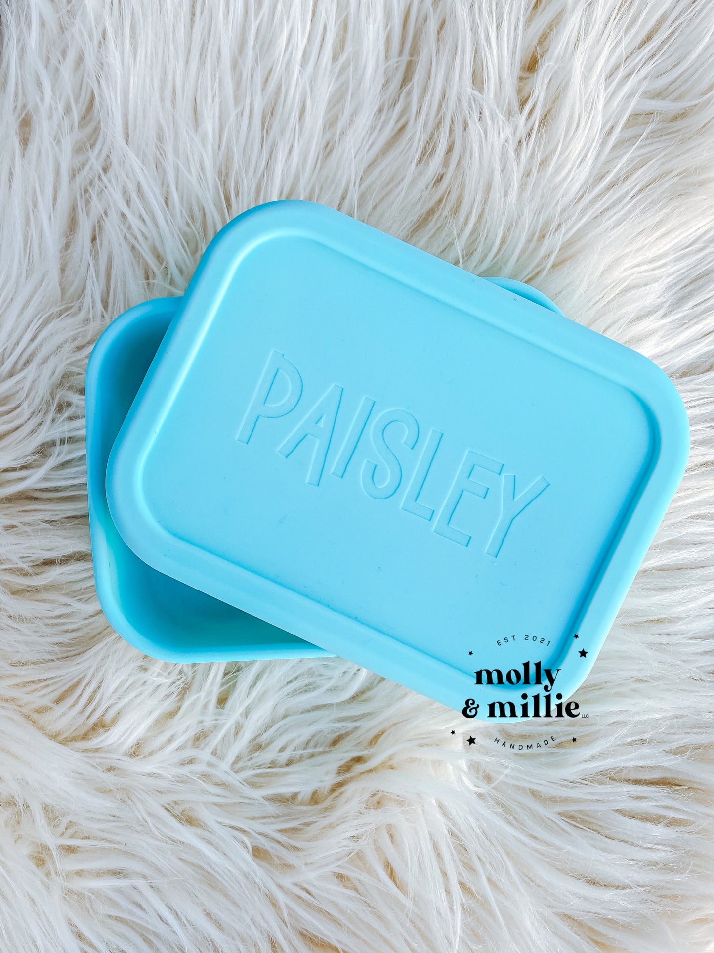 Custom Silicone Bento Lunch Box | Personalized Meal Prep Container | Toddler Name Snack Box | Child Name Lunch Box | Divided Food Storage