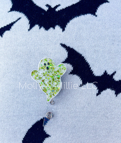 Halloween Work Badge | Glitter Teacher Badge Reel | Nurse Retractable Badge | Gifts for Her | Gifts for Nurses | Badge Reel Accessories