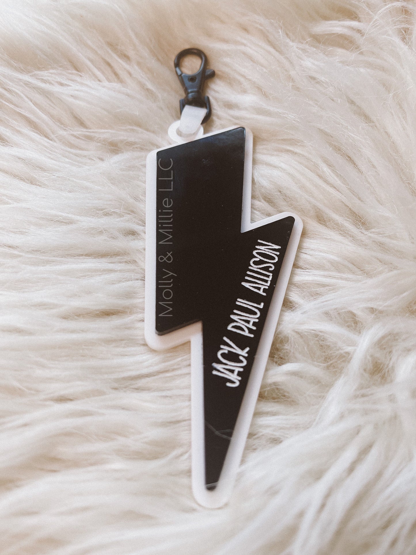 Lightening Bolt Keychain | Diaper Bag Keychain | Lineman Keychain | Name Tag with Bolt | Retro Keychain for Bags | Work Bag Name Tag