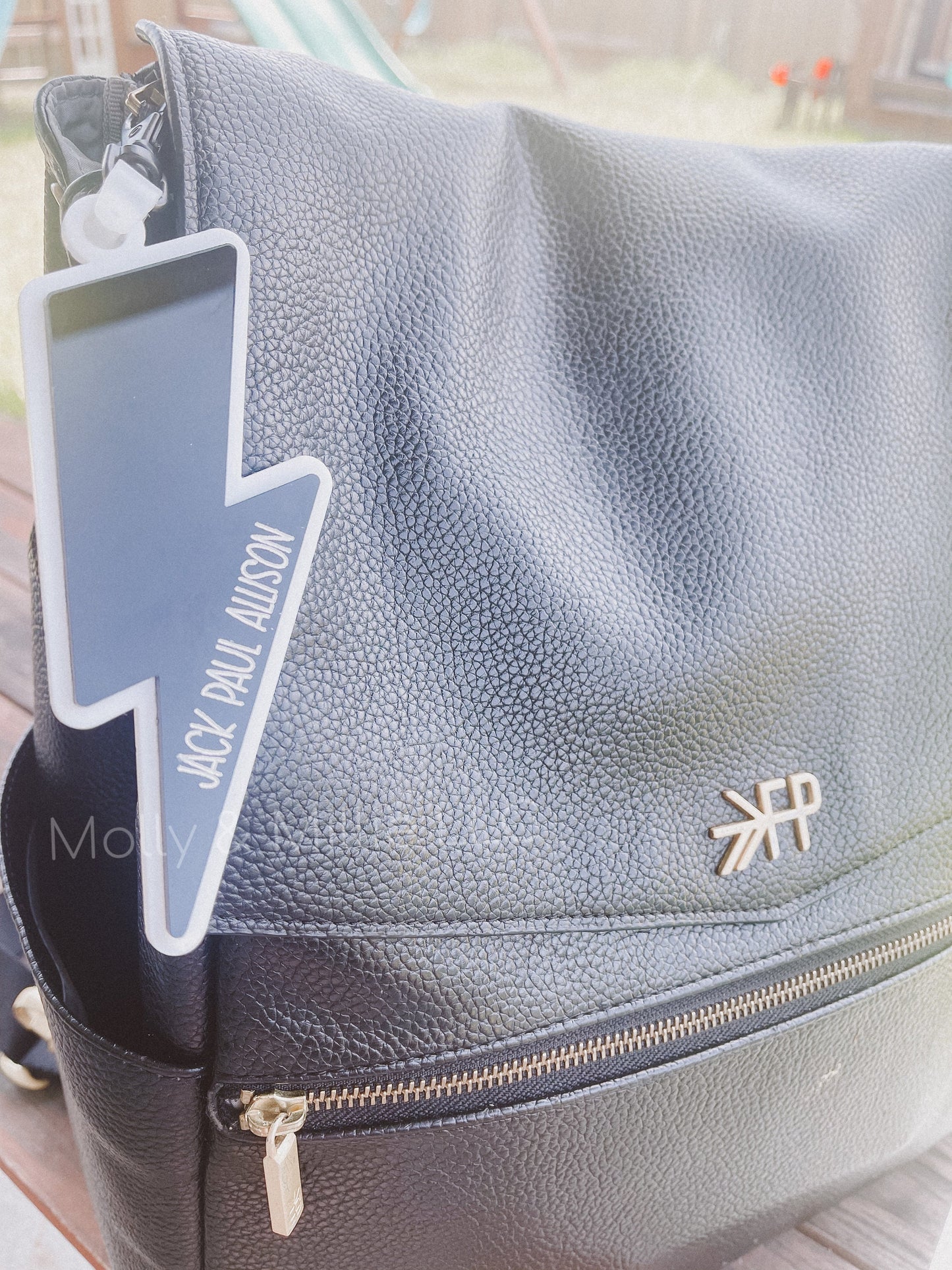 Lightening Bolt Keychain | Diaper Bag Keychain | Lineman Keychain | Name Tag with Bolt | Retro Keychain for Bags | Work Bag Name Tag