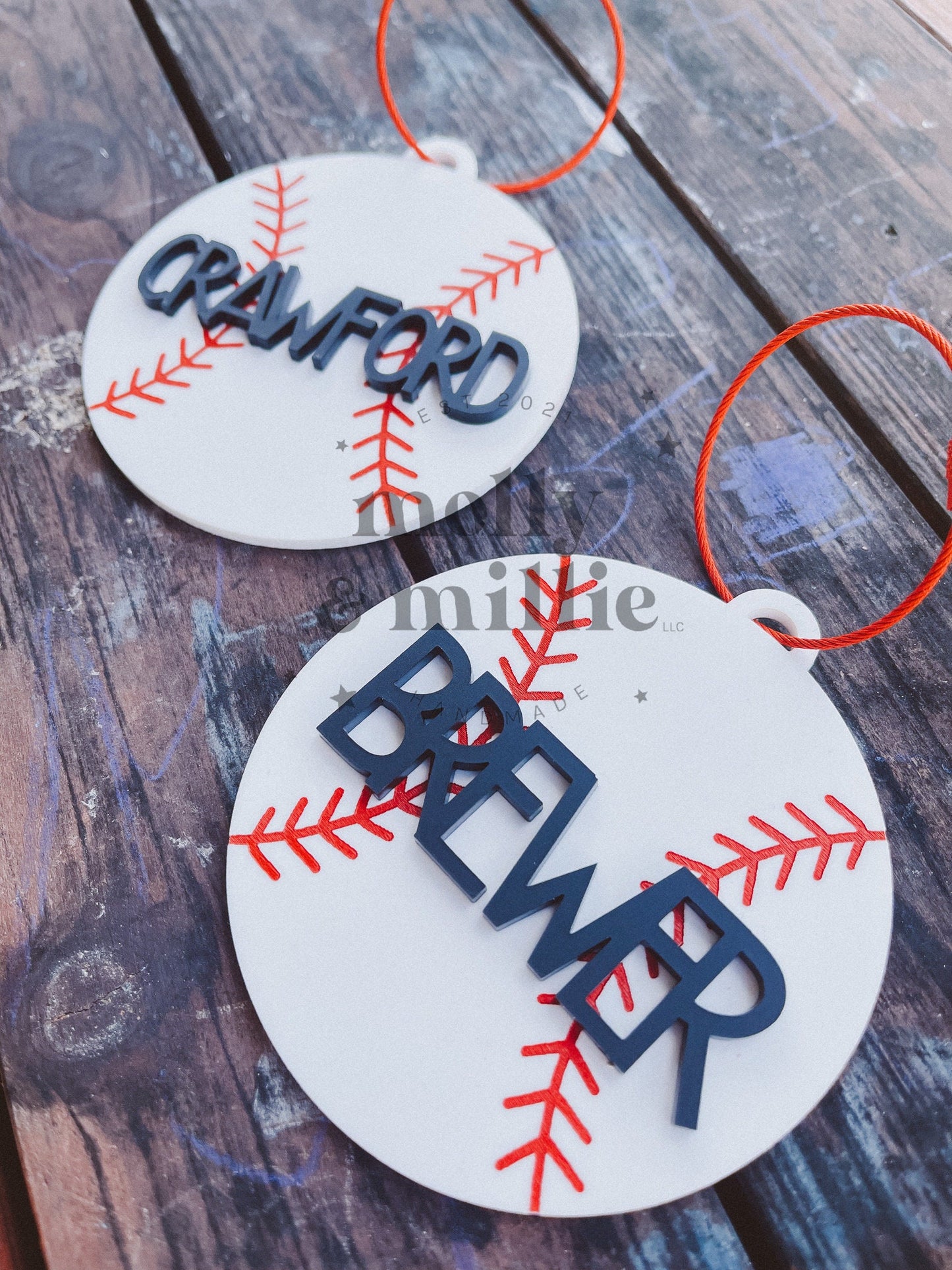 Baseball Tag | Name Tag for Baseball or Softball Bags | Sports Team Keychain | Baseball Mom Bag Tag | Gifts for Coaches | Team Mom Keychain