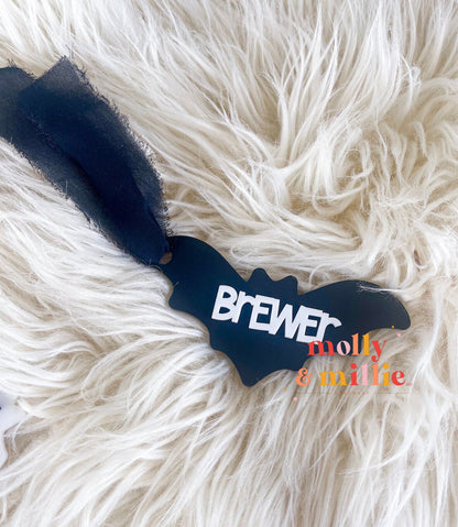 Halloween Basket Name Tag | Bat Tag for Halloween | Personalized Ghost Name Tag Kids | Trick or Treat Bucket Halloween Keychain | Boo Tag