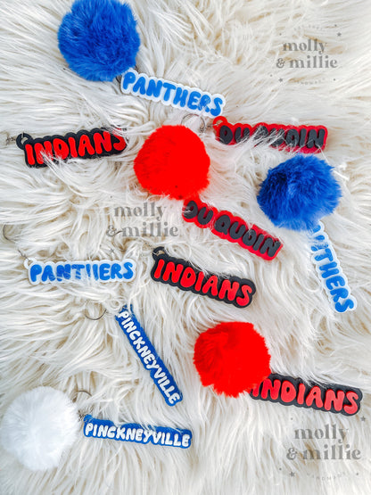 Sports Team Keychain | 3D Personalized Name Tag for School | Bag Tag for Sports | City Name Tags | State Athletics Tag | Mascot Keychain