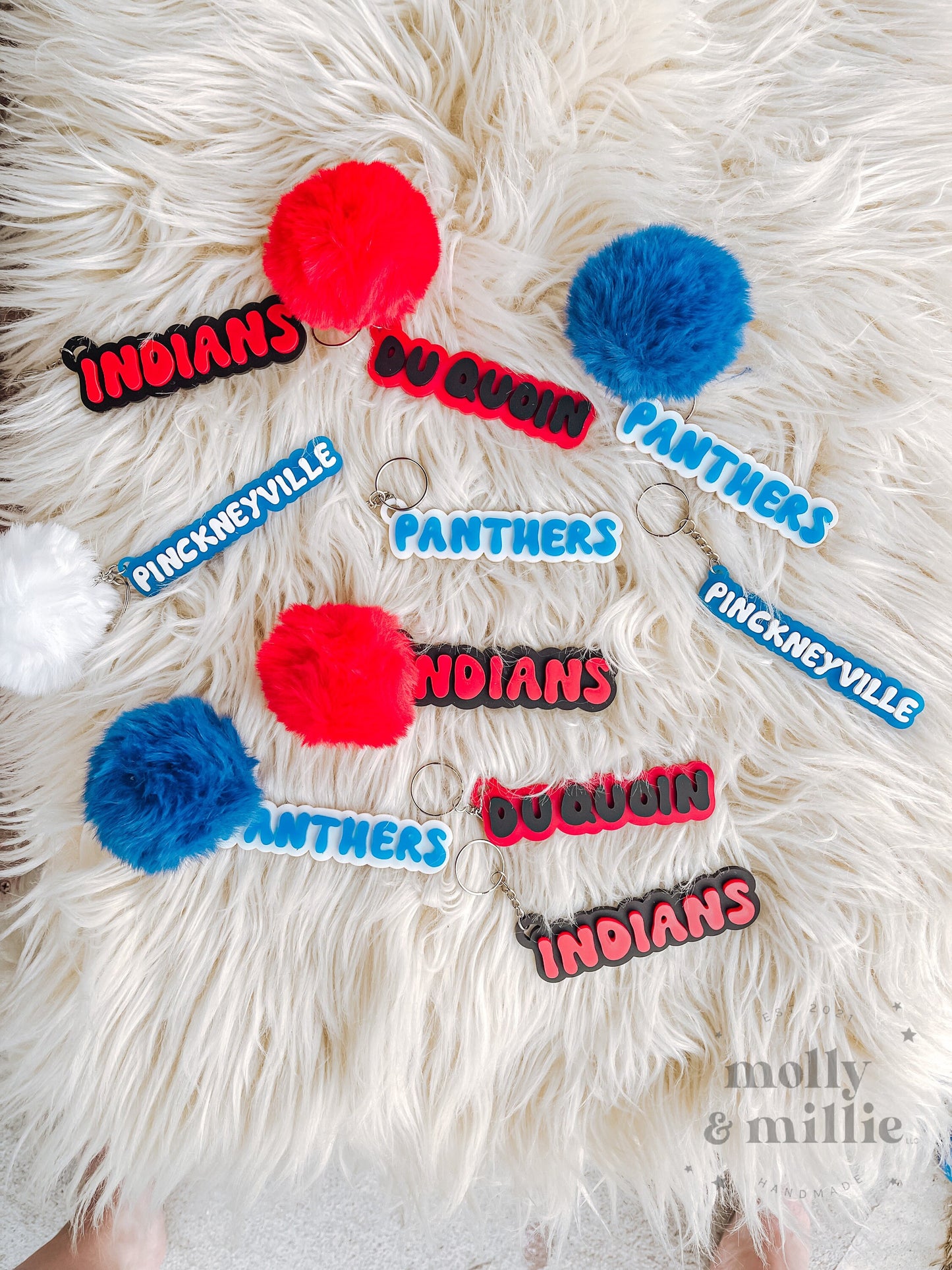 Sports Team Keychain | 3D Personalized Name Tag for School | Bag Tag for Sports | City Name Tags | State Athletics Tag | Mascot Keychain