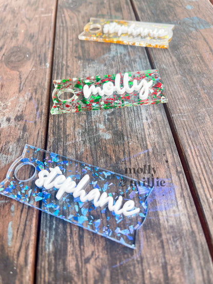 40oz or 30oz H2.0 Tumbler Name Plate - name raised in acrylic
