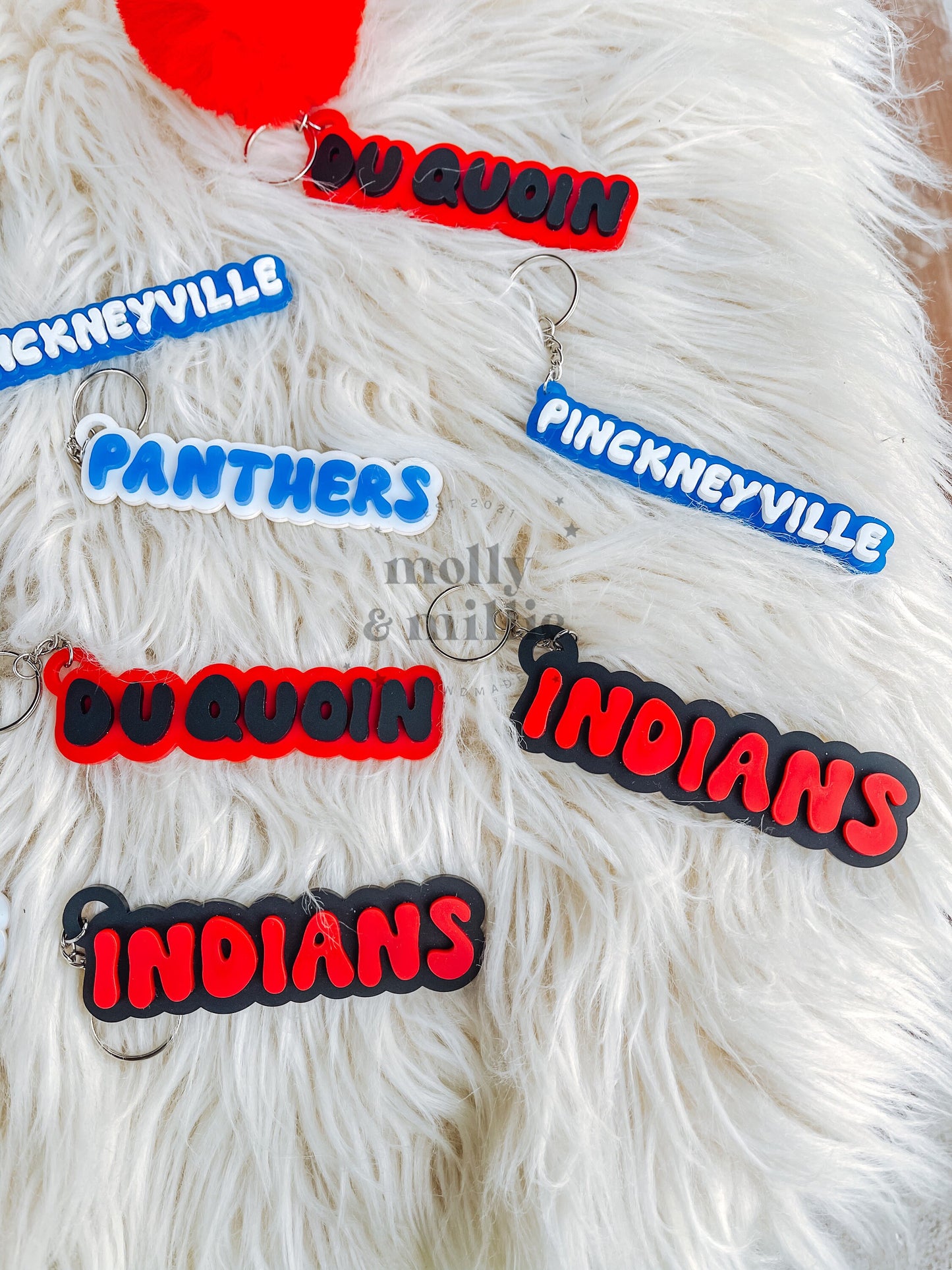 Sports Team Keychain | 3D Personalized Name Tag for School | Bag Tag for Sports | City Name Tags | State Athletics Tag | Mascot Keychain